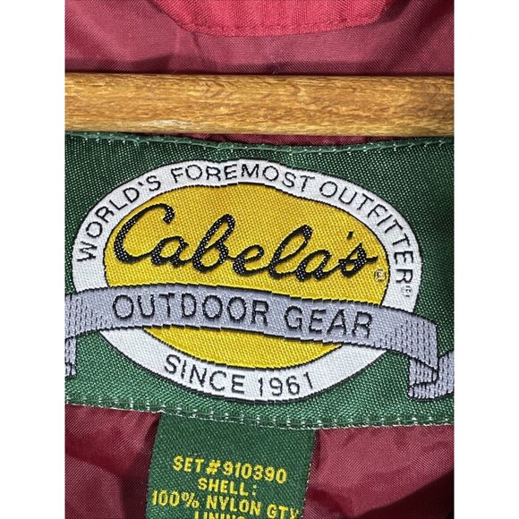 Cabelas Rain‎ Jacket Mens Size Small Red Full Zip Snap Up Hooded Outdoors Gorp - Picture 11 of 16